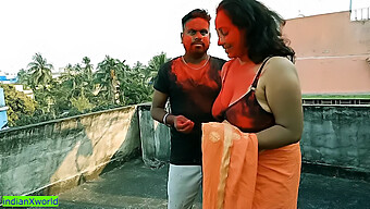 Young Indian Man Enjoys Threesome With Two Mature Milfs During Holi Celebration