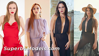 Assista A Quatro Modelos Deslumbrantes Em Uma Compilação Quente Com Provocações Eróticas