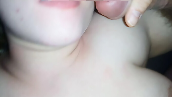 Facial Cumshot On Her Smiling Tongue While Jerking Off