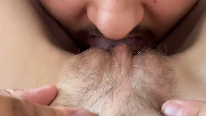 Intense Close-Up Of Eating A Blonde Girlfriend'S Pussy