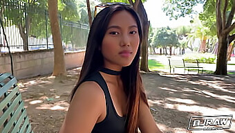 Asian Beauty Takes On Italian Stud'S Massive Member In Oral Delight