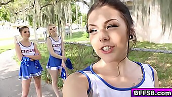 Sexy Cheerleaders Engage In Group Sex With Their Aroused Instructor