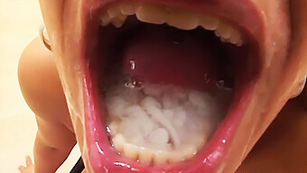 A Mouth Overflowing With Semen In A Rough Orgy