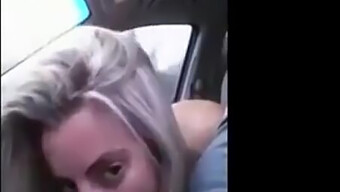 Car Ride Turns Into Steamy Blowjob Session With Blonde Babe