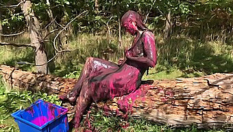 A Lovely Girl Gets Dirty And Covered In Mud And Gunge In A Public Setting