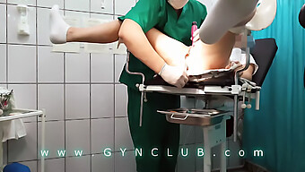 Latex-Clad Doctor Administers Gynecological Pleasure On A Gyno Chair