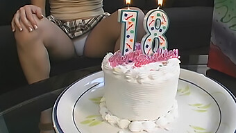 Young Blonde Receives Her Very First Sex Toy On Her 18th Birthday